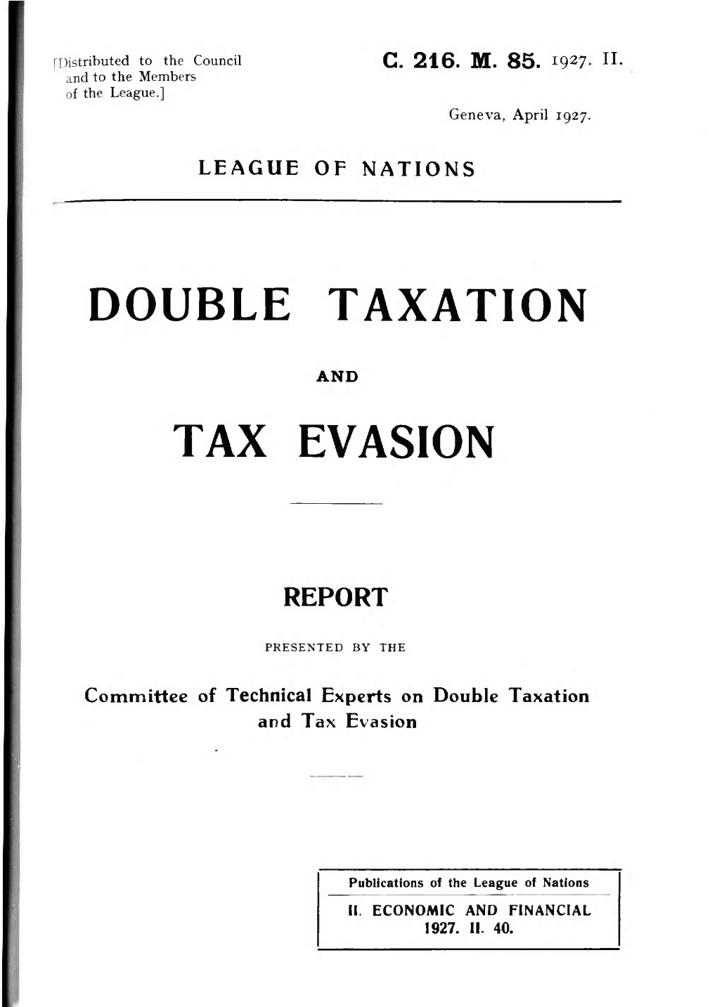 Double Taxation Tax Evasion