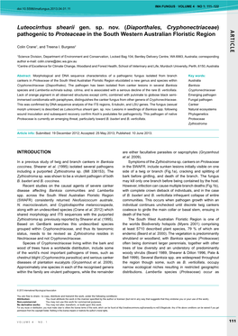 Pathogenic to Proteaceae in the South Western Aust