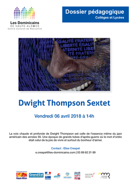 Dossier Pedagogique Dwight Thompson.Indd
