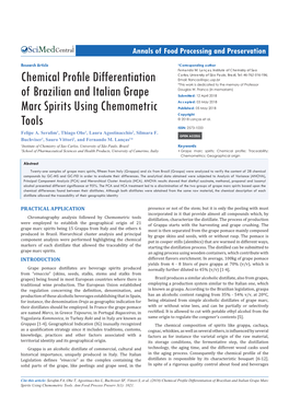 Chemical Profile Differentiation of Brazilian and Italian Grape Marc Spirits Using Chemometric Tools