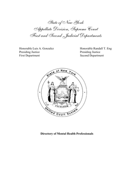 State of New York Appellate Division, Supreme Court First and Second Judicial Departments