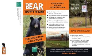 Bear Safety in Mind – Hunters’S Edition” Brochure, ©Louisiana Department of Wildlife & Fisheries Or Jacket to Appear Larger