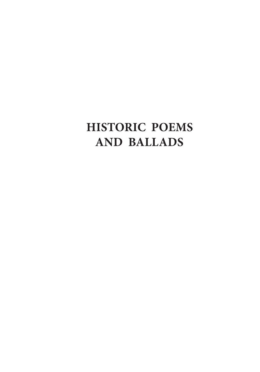 Historic Poems and Ballads by Rupert S. Holland