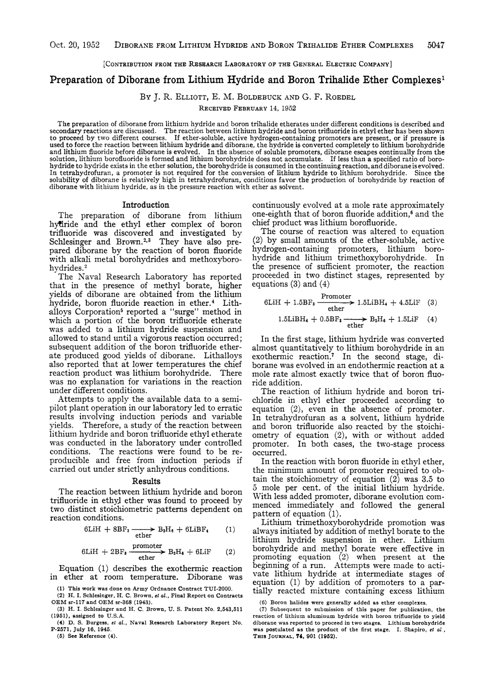 Preparation of Diborane from Lithium Hydride and Boron Trihalide Ether Complexes1