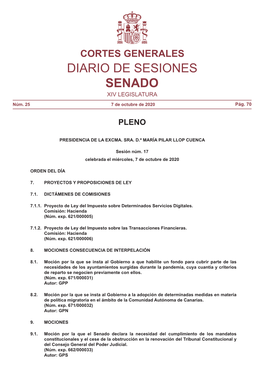 Diario De Sesiones Senado Xiv Legislatura