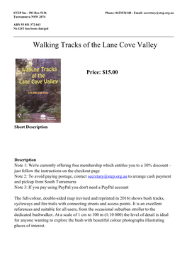 Walking Tracks of the Lane Cove Valley