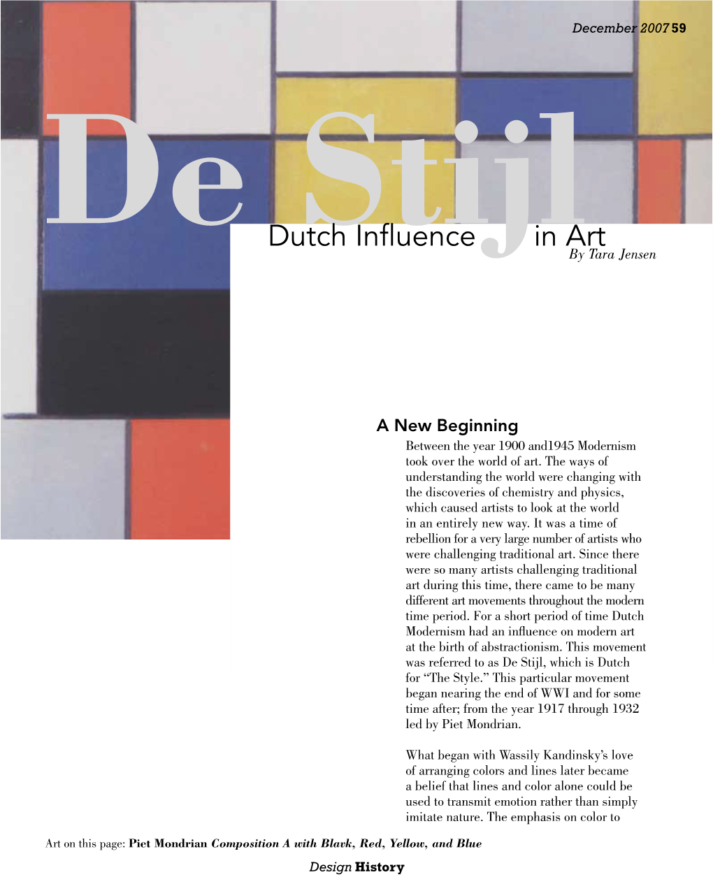 Dutch Influence in Art De Stijlby Tara Jensen