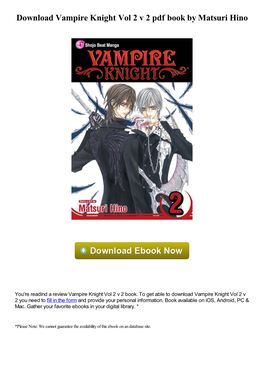 Download Vampire Knight Vol 2 V 2 Pdf Ebook by Matsuri Hino