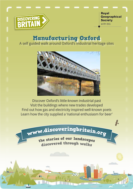 Manufacturing Oxford a Self Guided Walk Around Oxford’S Industrial Heritage Sites