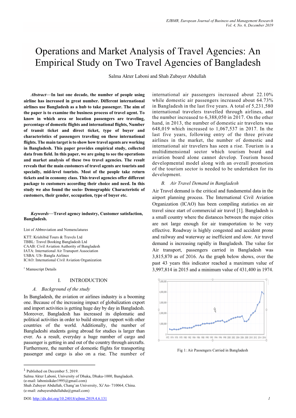 An Empirical Study on Two Travel Agencies of Bangladesh