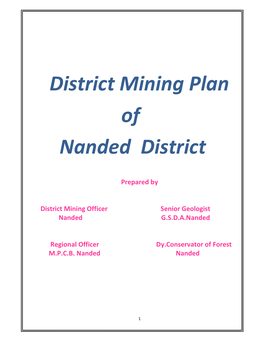 District Mining Plan of Nanded District