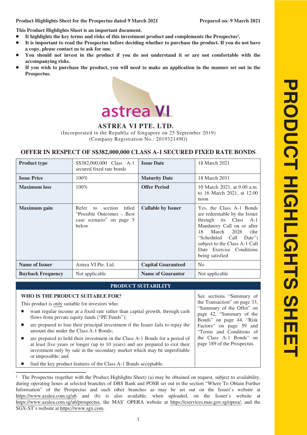 Astrea VI Prospectus Dated 9 March 2021