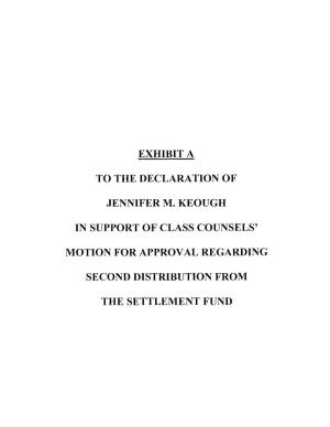 Declaration of Jennifer M. Keough in Support of 692 MOTION for Approval Re Second Distribution from the Settlement Fund Filed B