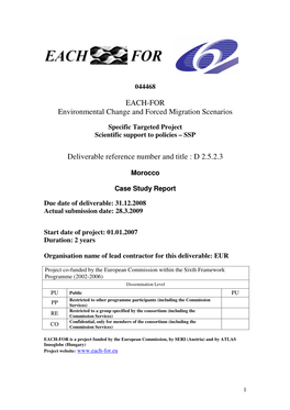 EACH-FOR Environmental Change and Forced Migration Scenarios