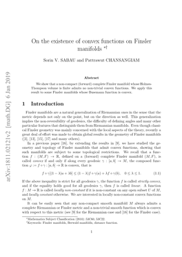 On the Existence of Convex Functions on Finsler Manifolds