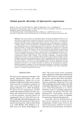 Global Genetic Diversity of Spirometra Tapeworms