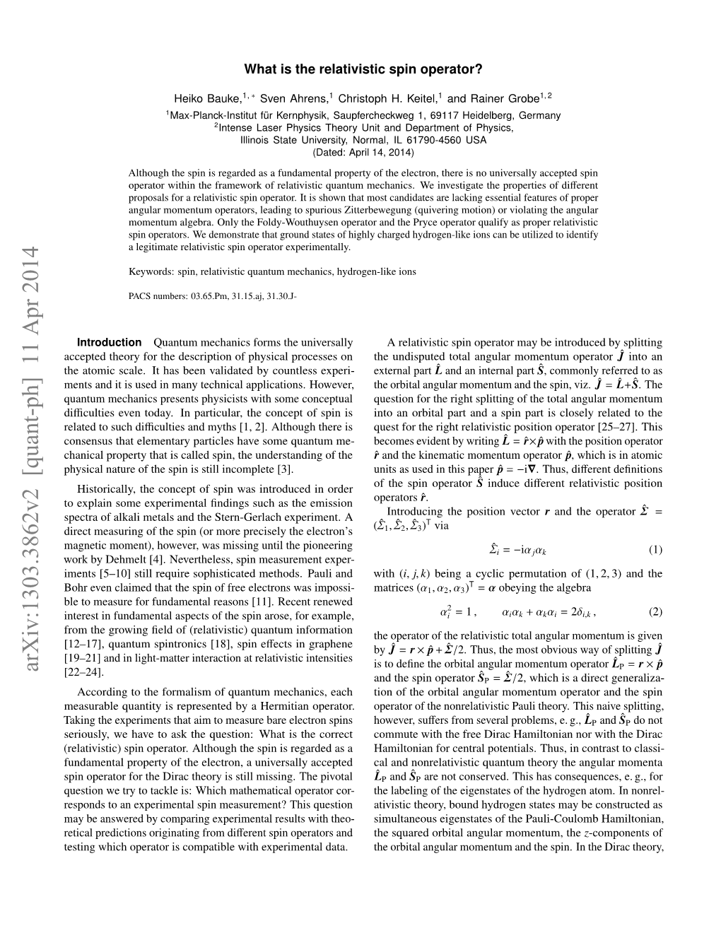 What Is the Relativistic Spin Operator?