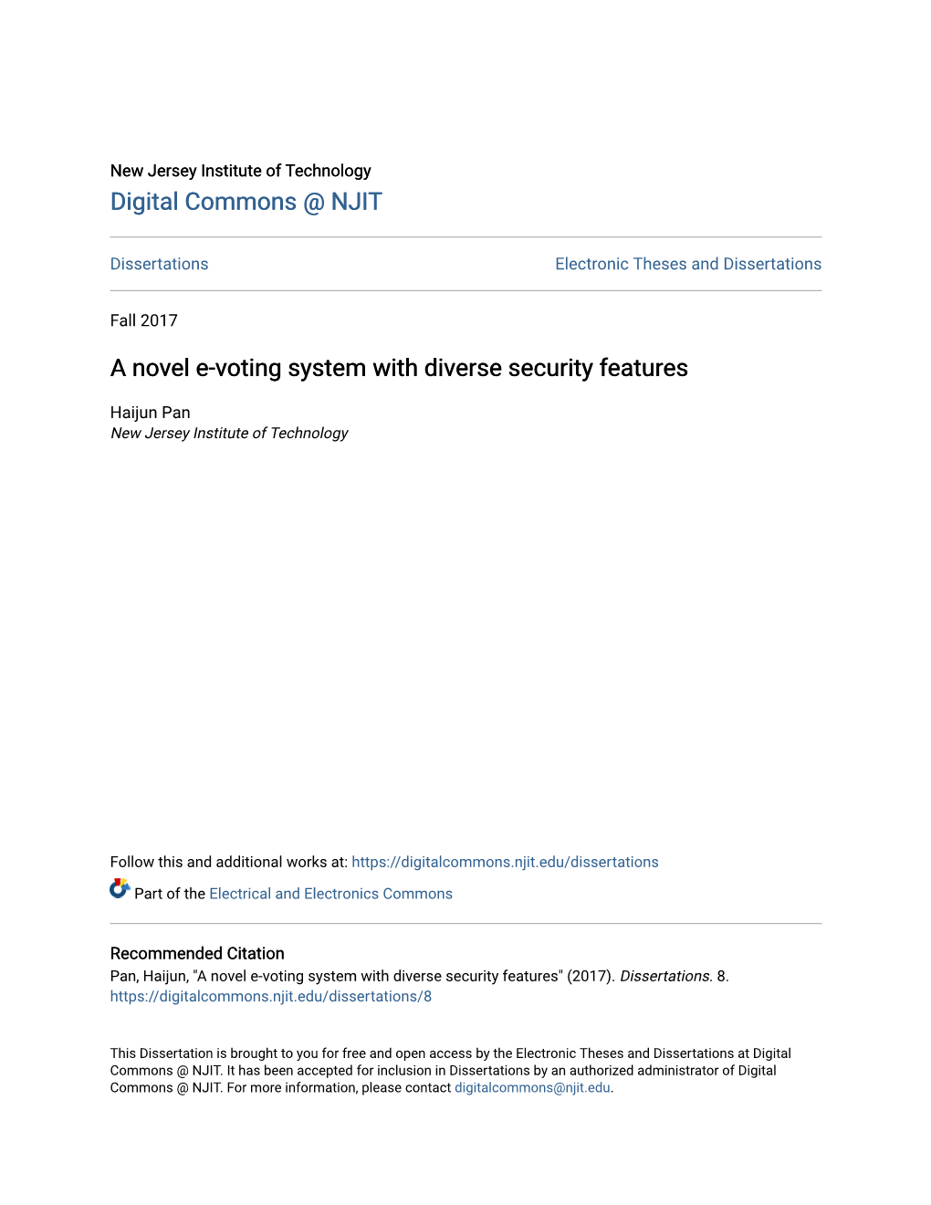 A Novel E-Voting System with Diverse Security Features