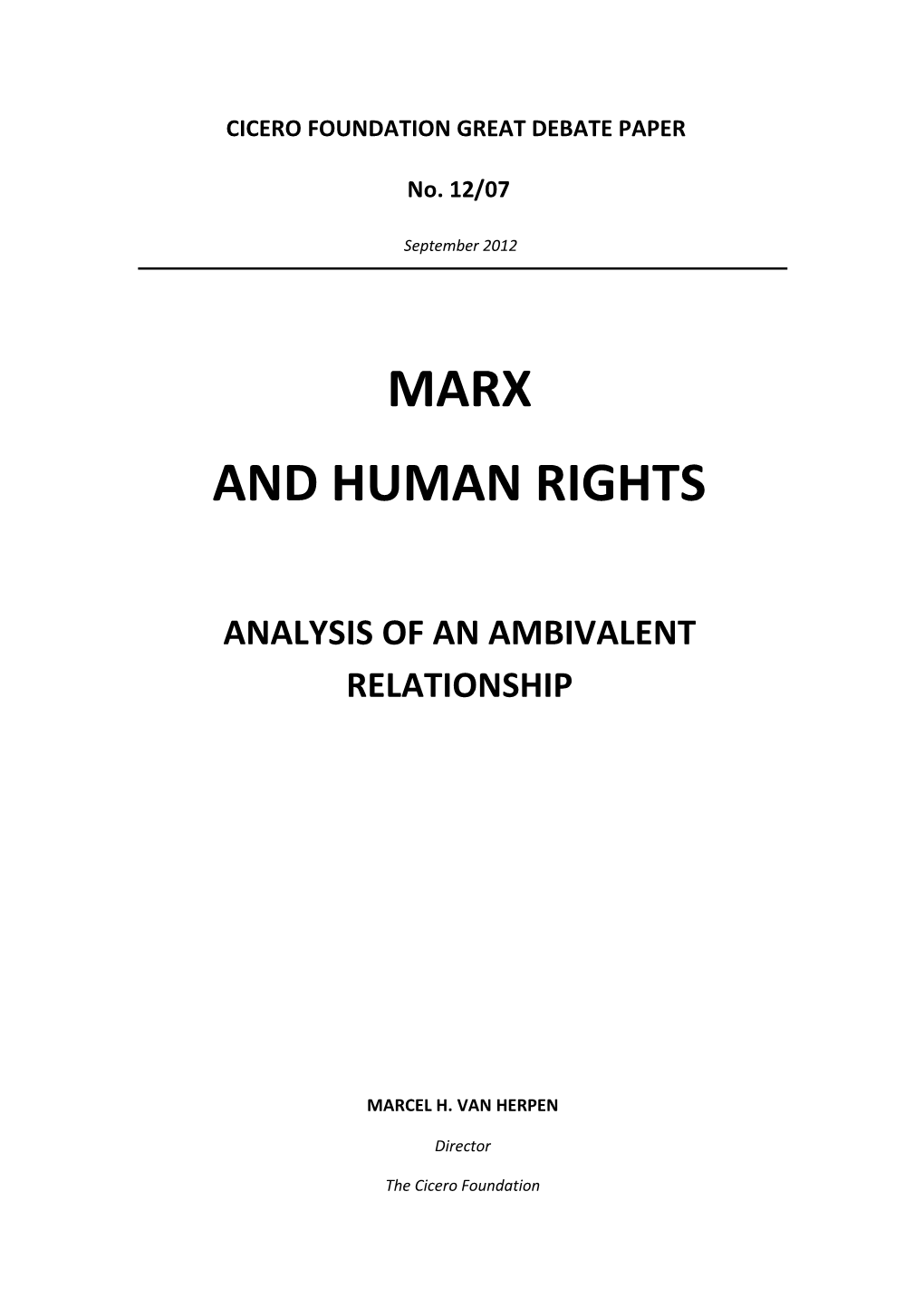 Marx and Human Rights