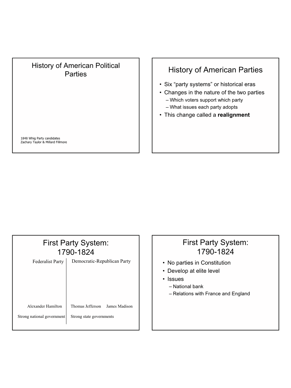 1790-1824 First Party System