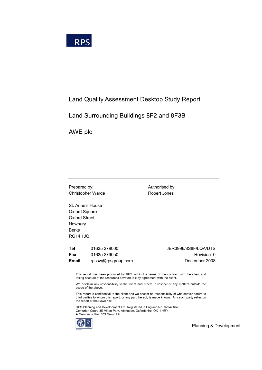 Contaminated Land Report Template V4