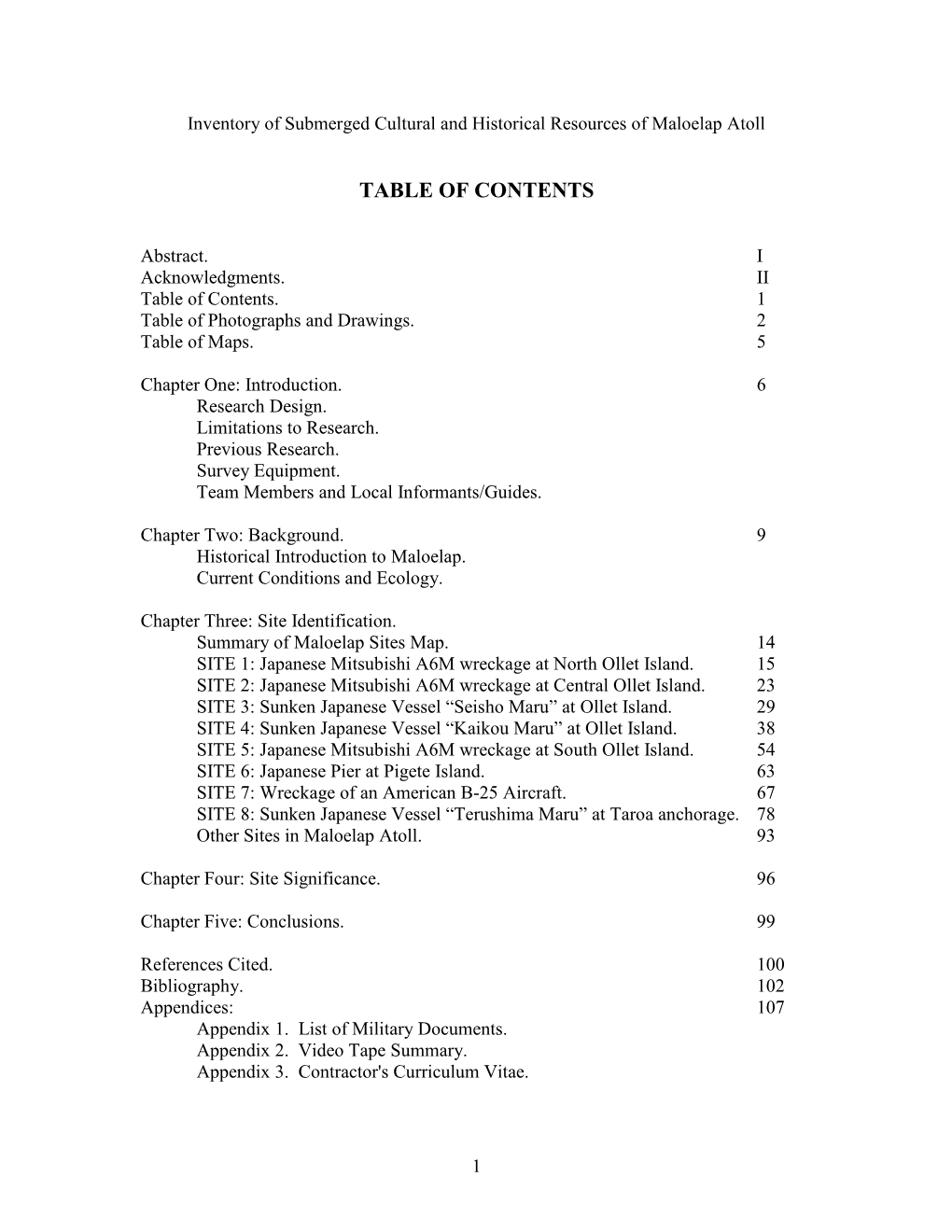 Table of Contents