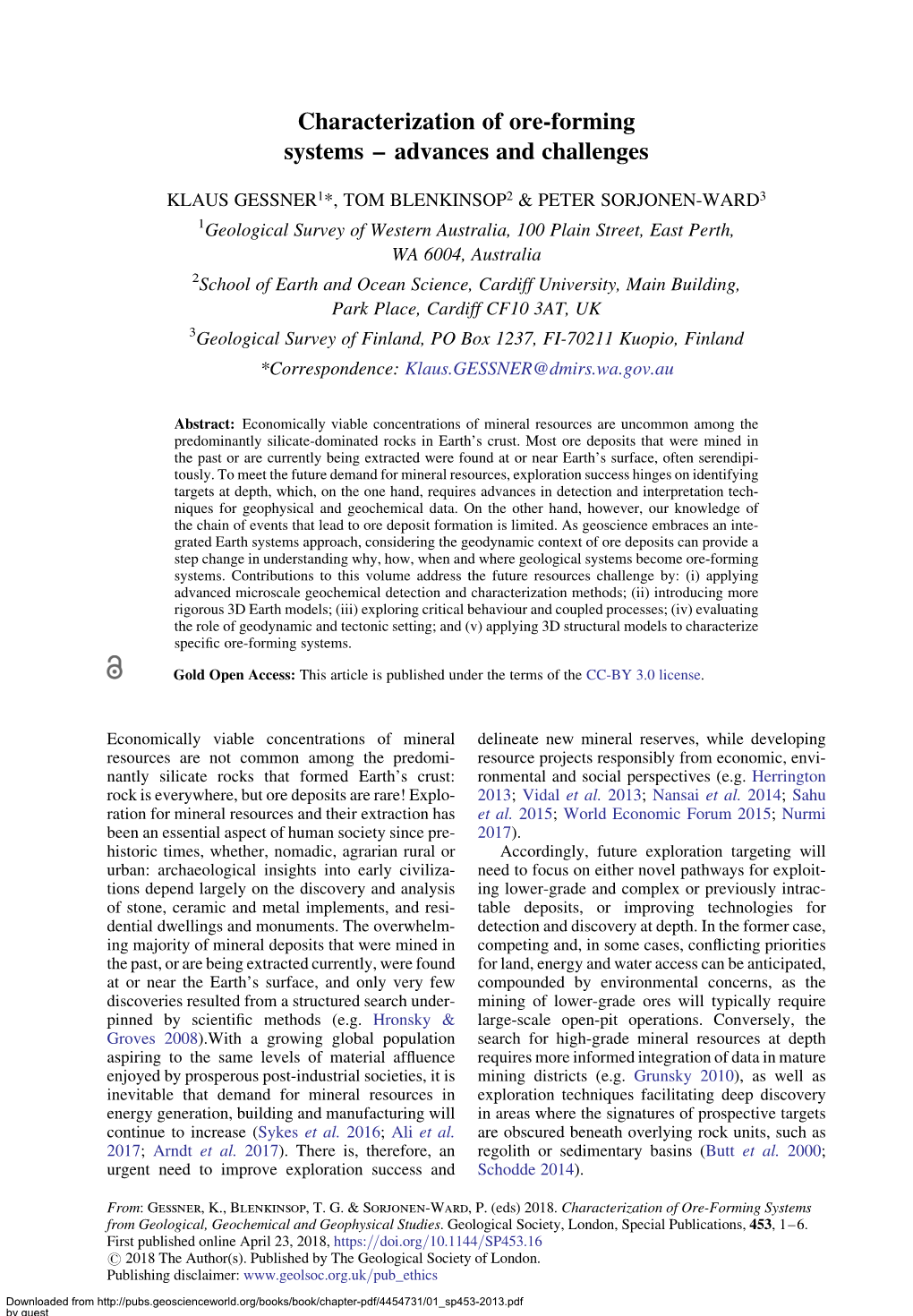 Characterization of Ore-Forming Systems – Advances and Challenges