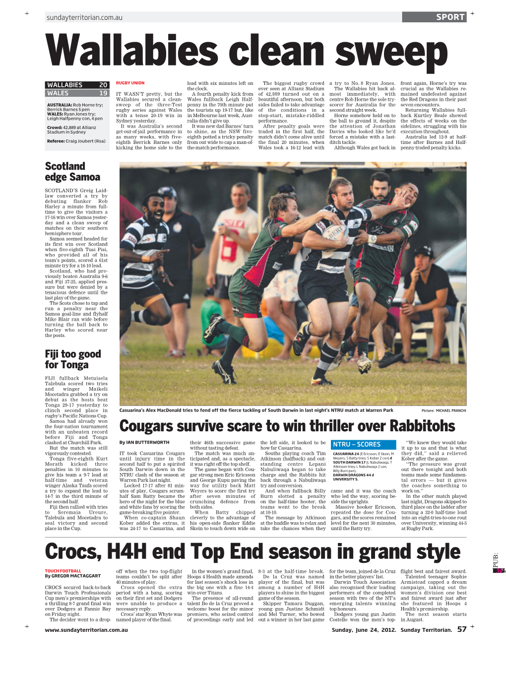 Crocs, H4H End Top End Season in Grand Style PUB: TOUCH FOOTBALL Off When the Two Top-Flight in the Women’S Grand Final, 8-3 at the Half-Time Break