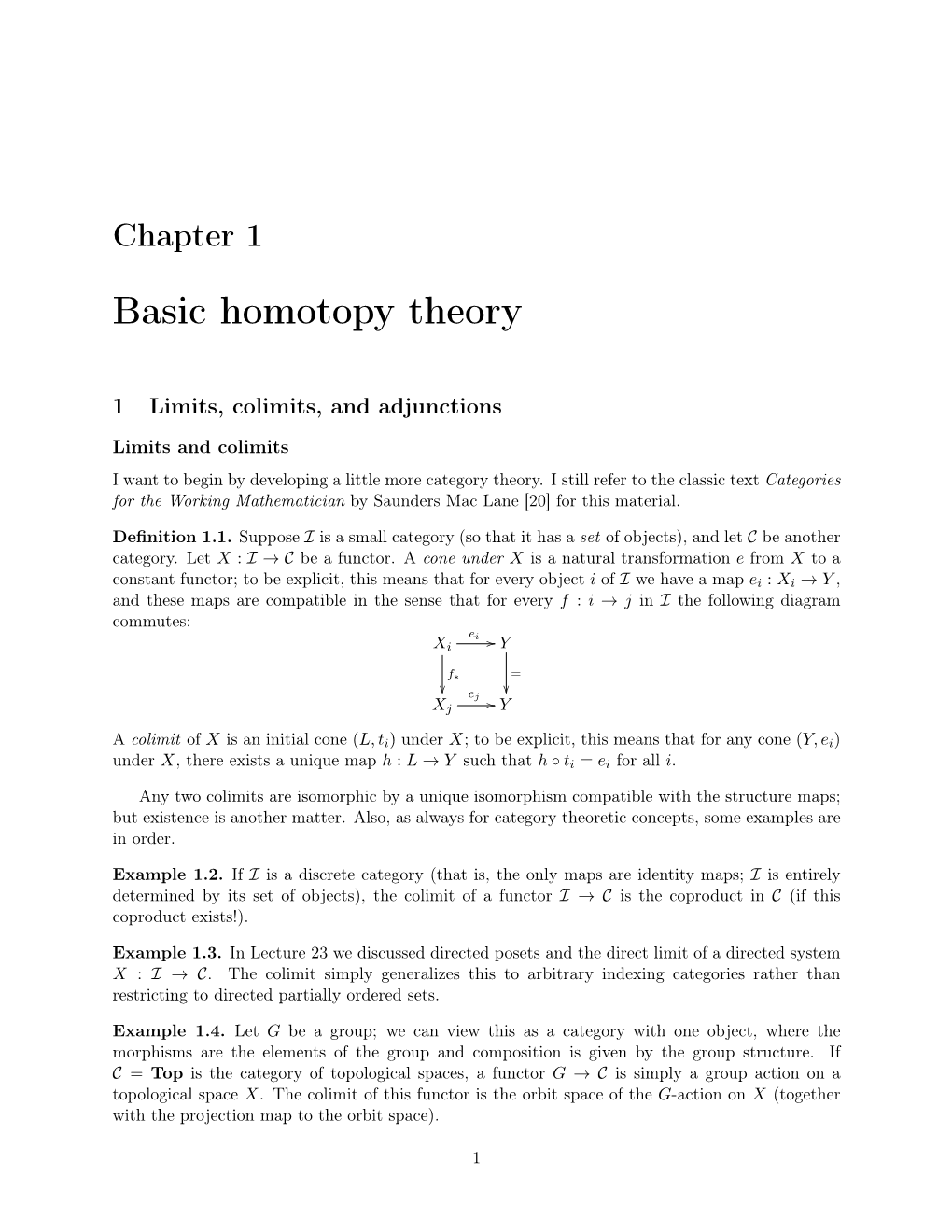 Basic Homotopy Theory