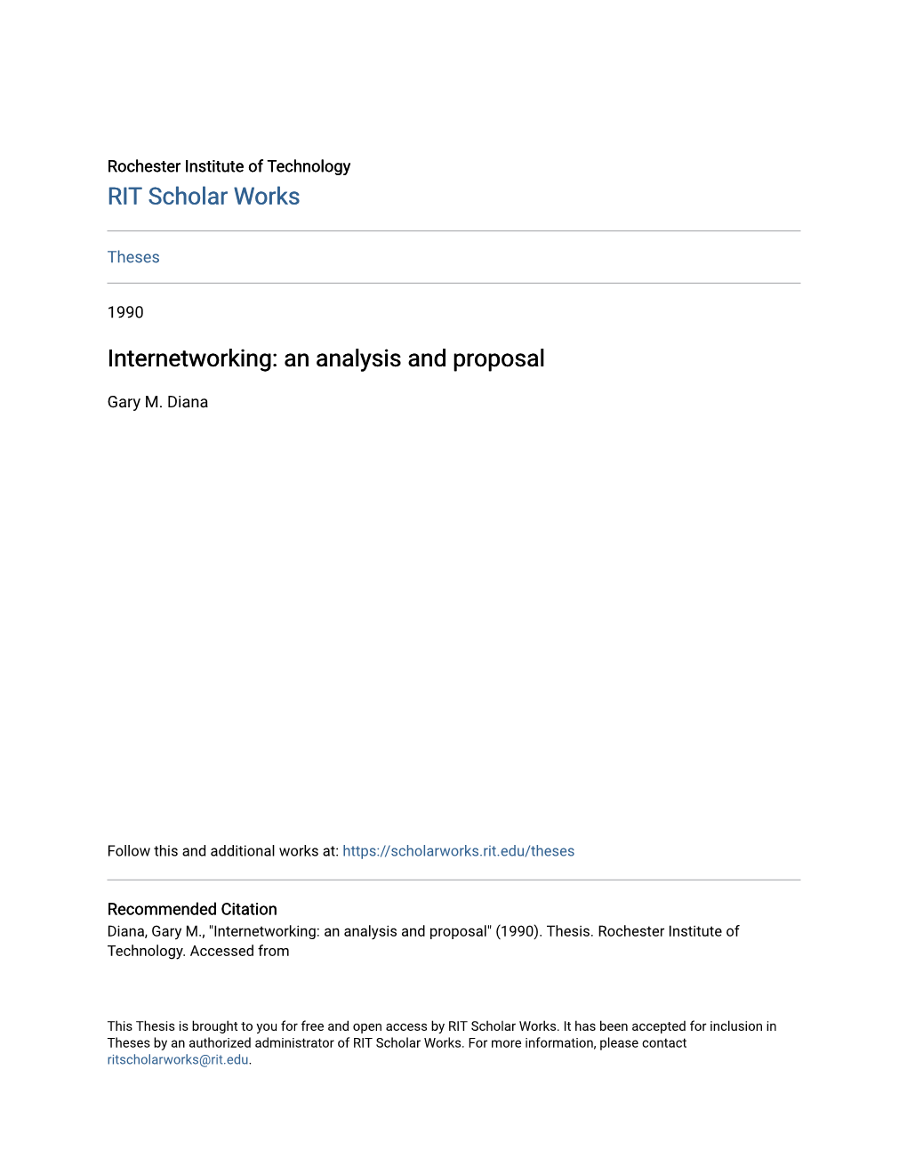 Internetworking: an Analysis and Proposal