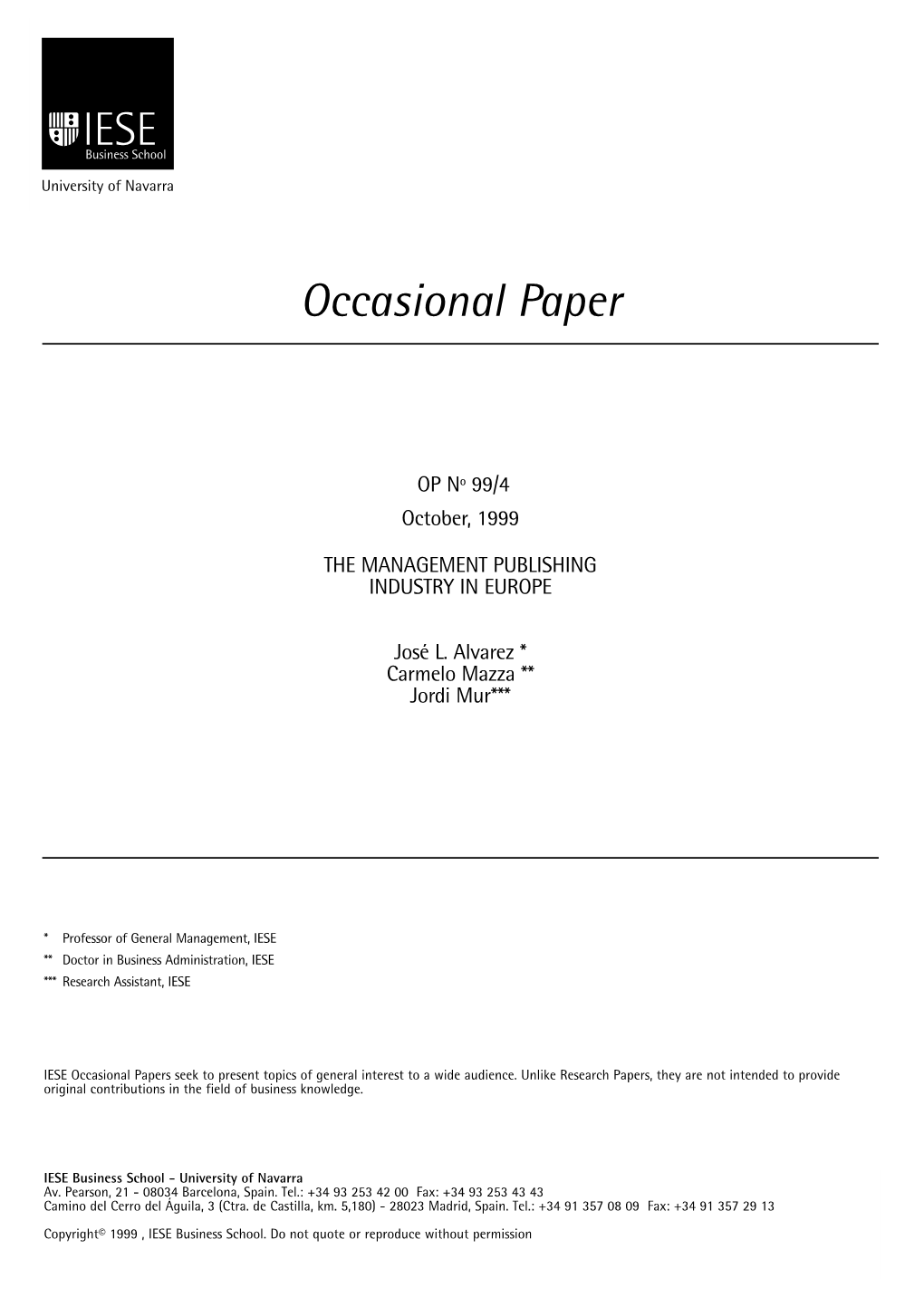 Occasional Paper