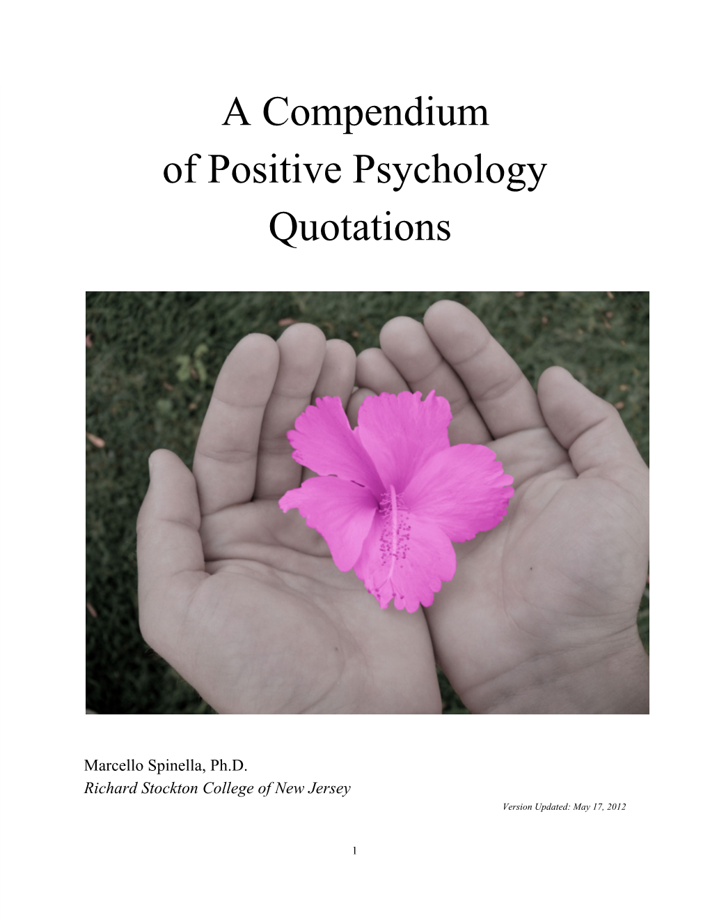 A Compendium of Positive Psychology Quotations