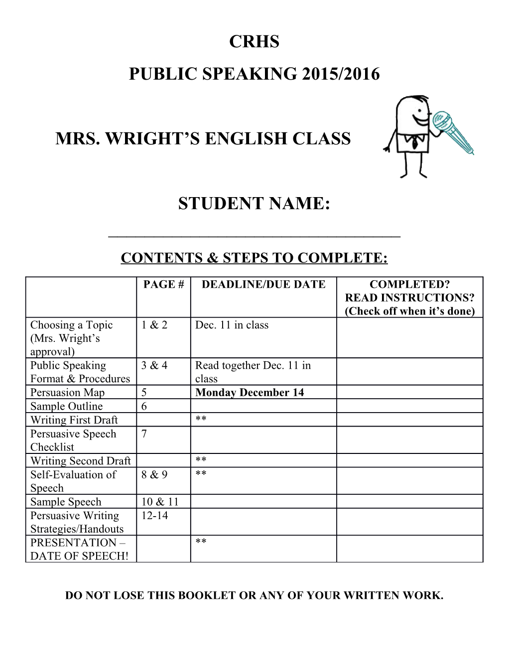 Mrs. Wright S English Class