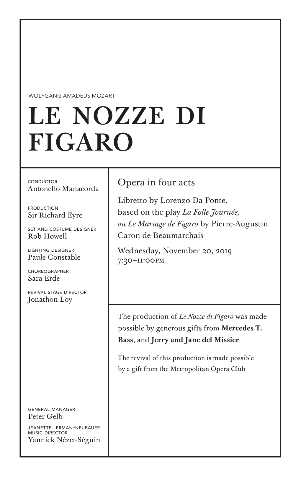 Le Nozze Di Figaro