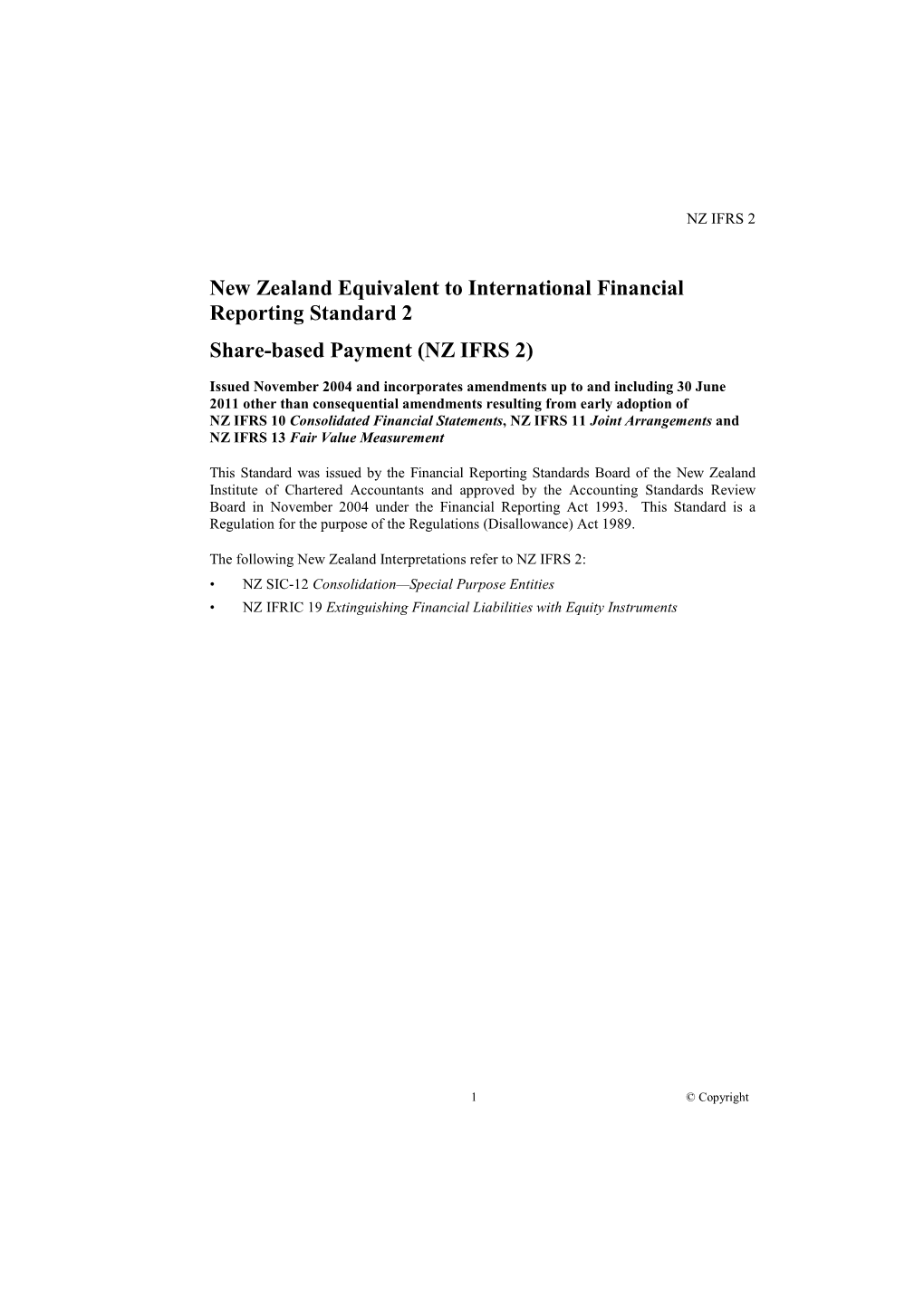 NZ IFRS 2 Jan10