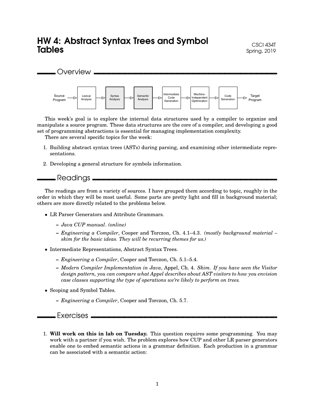 Abstract Syntax Trees and Symbol Tables