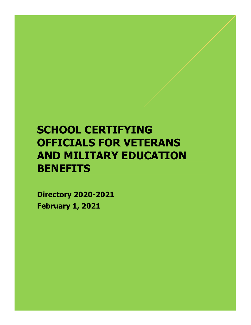 School Certifying Officials for Veterans and Military Education Benefits