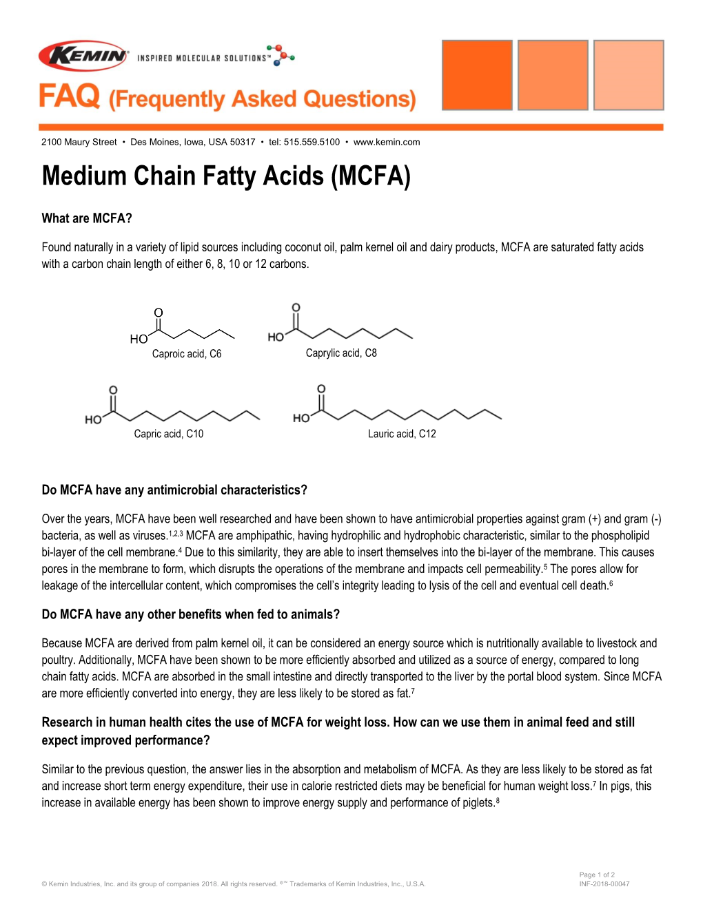 Medium Chain Fatty Acids (MCFA)