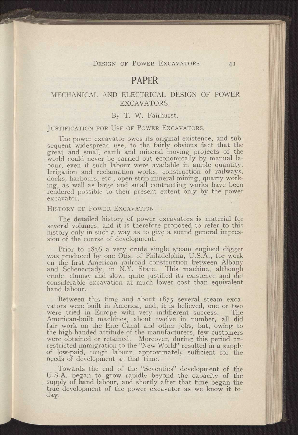 Mechanical and Electrical Design of Power Excavators (Paper & Discussion)