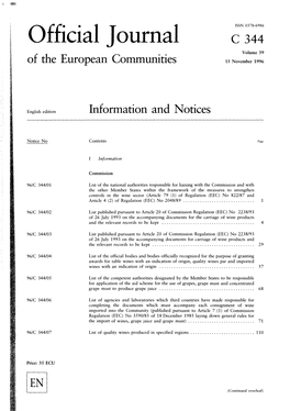 Official Journal C 344 Volume 39 of the European Communities 15 November 1996