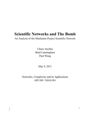 Scientific Networks and the Bomb an Analysis of the Manhattan Project Scientific Network