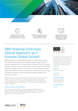 888 Holdings Embraces Hybrid Approach As It Pursues Global Growth