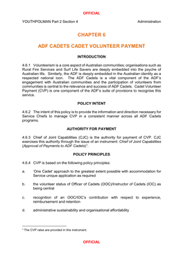 Chapter 6 Adf Cadets Cadet Volunteer Payment