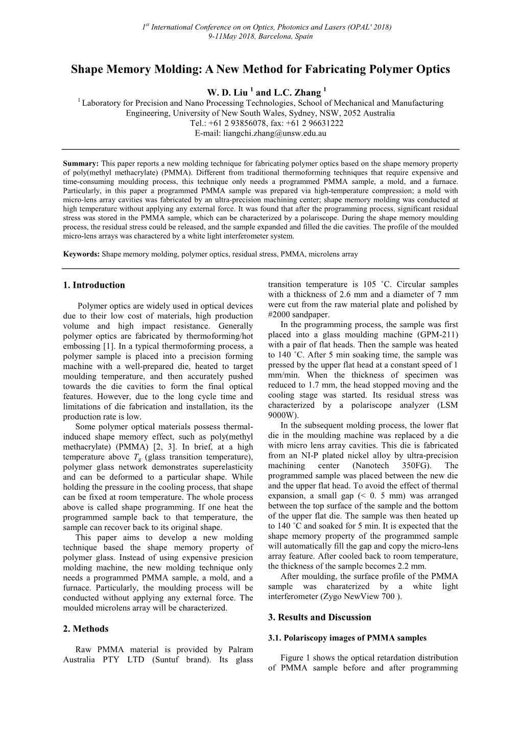 Shape Memory Molding: a New Method for Fabricating Polymer Optics