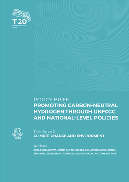 Policy Brief Promoting Carbon-Neutral Hydrogen Through Unfccc and National-Level Policies