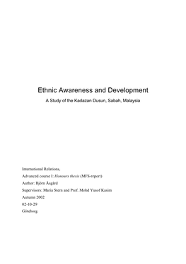 Ethnic Awareness and Development