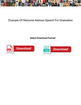 Example of Welcome Address Speech for Graduation