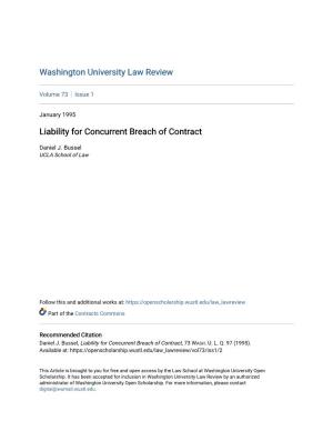 Liability for Concurrent Breach of Contract