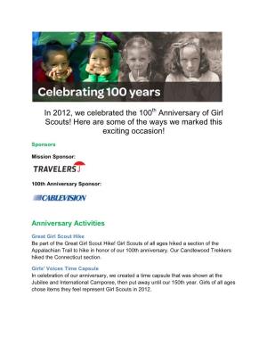 In 2012, We Celebrated the 100 Anniversary of Girl Scouts! Here Are