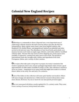 Colonial New England Recipes